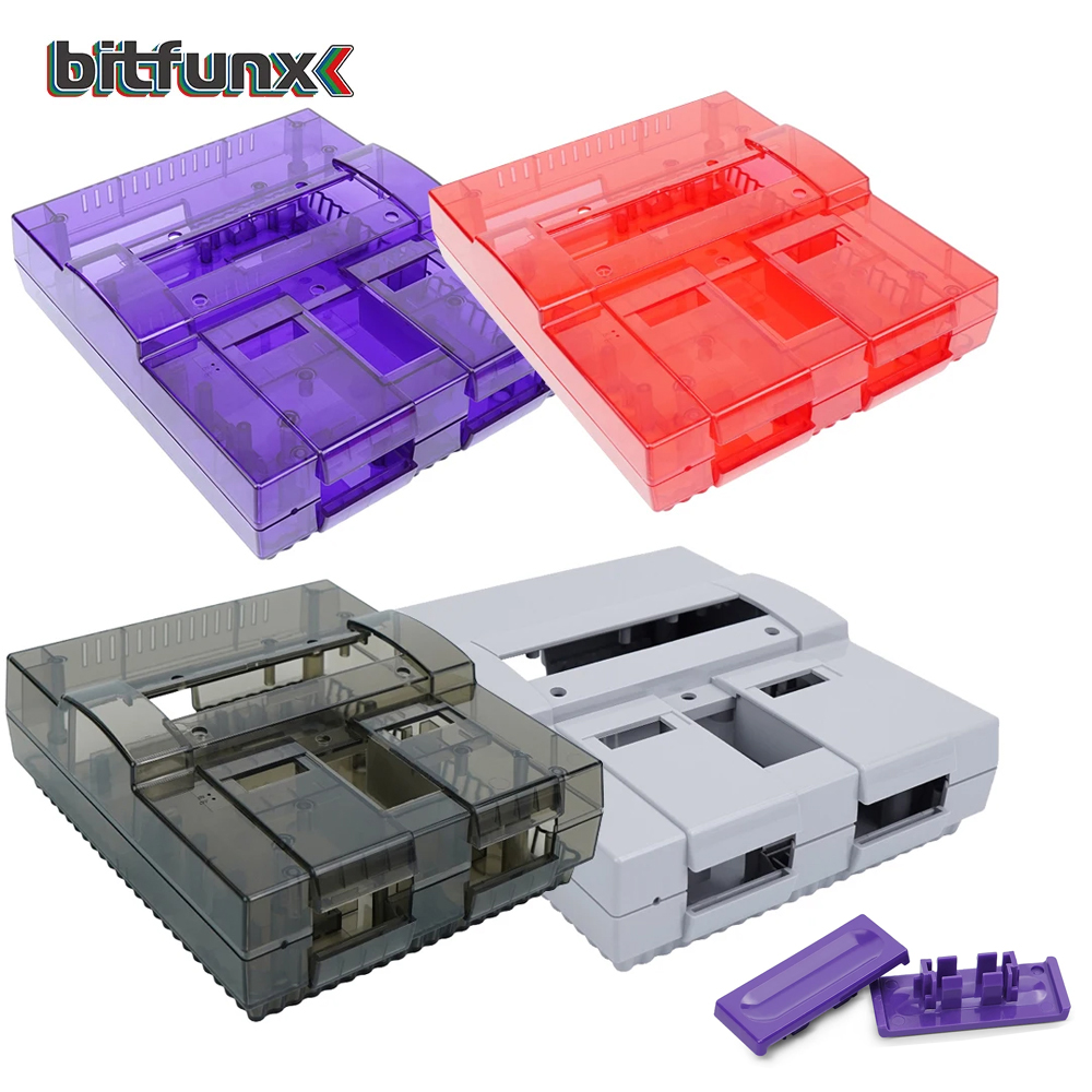 Gaming Console Vintage - Bitfunx SNES Yedek Kabuk Şeffaf Kılıf